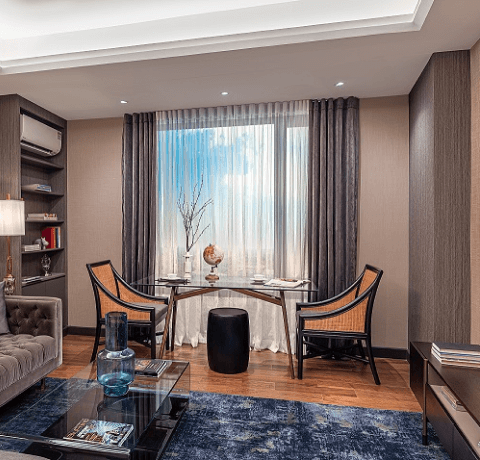 A spare room that can be easily converted to a bedroom or a work from home space